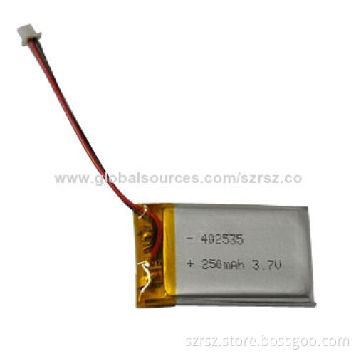 Lithium Polymer Battery Pack with 3.7V, 250mAh Capacity